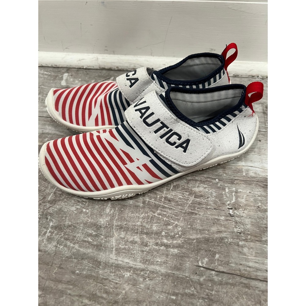 Nautica Arlene Women's Water Shoes Size 8 White Red Striped Nautical Beach - Picture 1 of 14